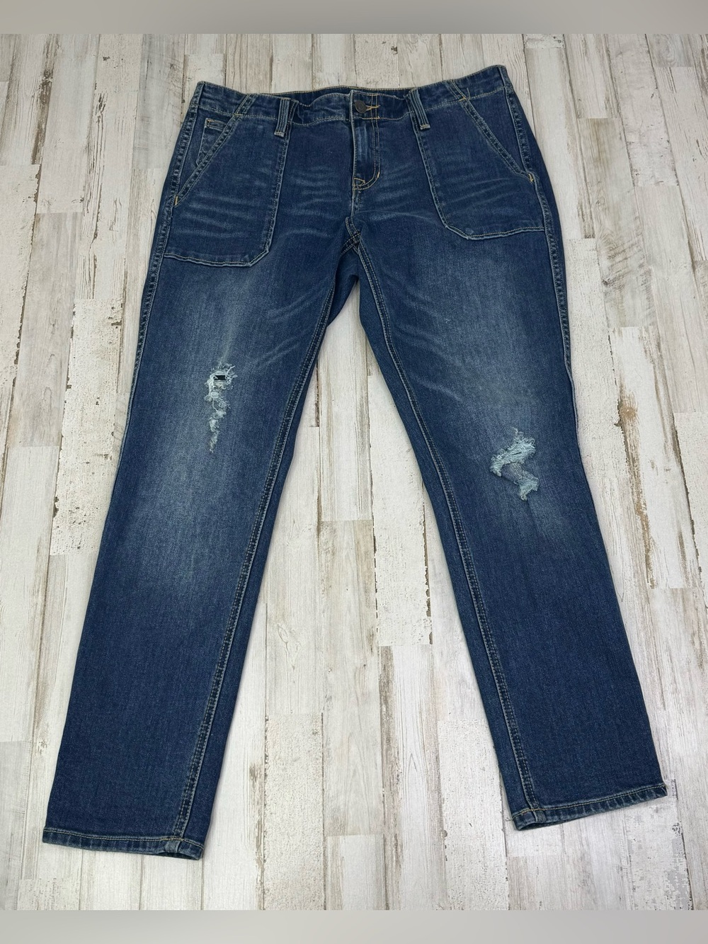 GAP Women’s Girlfriend Fit Jeans 8/29 (33x28) Blue Dark Wash Denim